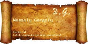 Wessely Gergely névjegykártya